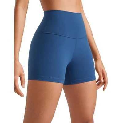Afbeelding van CRZ Yoga Dames Butterluxe Shorts 4&#039;&#039; Hoge Taille Workout Gym Leggings Hardlopen Spandex Biker Franse marine L