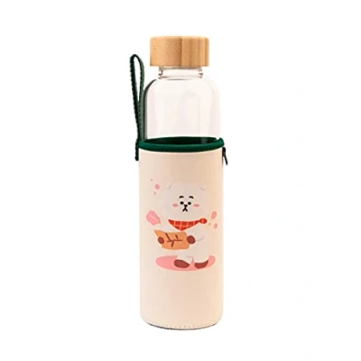 Afbeelding van Erik® Glazen Drinkfles BT21 RJ Herbruikbare Fles 500 ml