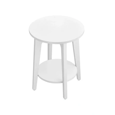 Afbeelding van Bijzettafel met Plank Duurzame spaanplaat 40cm Ø x 50cm H