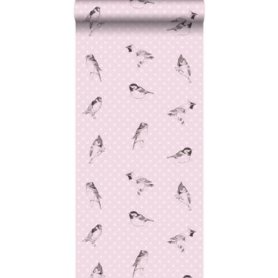 Afbeelding van Leen Bakker ESTAhome Behang Vogels Zacht Roze 53cm X 10,05 M Vlies