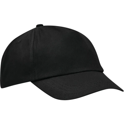 Afbeelding van Zwarte baseballcap 5 panel voor volwassenen met klittenbandsluiting