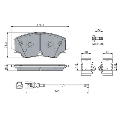 Afbeelding van Remblokkenset, schijfrem BOSCH 0 986 460 162, voor o.a. Audi, VW