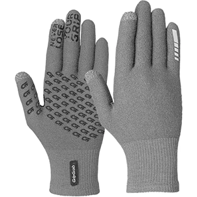 Afbeelding van GripGrab Primavera 2 Merino Lente Herfst Fietshandschoenen Touchscreen Liner Handschoenen met Merinowol Grijs Unisex Maat XS/S