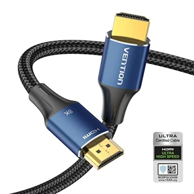 Afbeelding van VENTION 8K HDMI 2.1 Nylon Kabel, 48 Gbps High Speed Kabel 8K@60Hz 4K@120Hz Compatibel met TV/Xbox/Switch/Monitor/PS4/PS5 (2M)