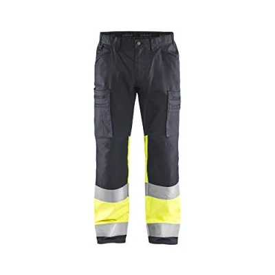 Afbeelding van Blaklader Werkbroek met stretch High Vis 1551 1811 Medium Grijs/High Geel C146