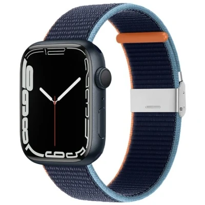 Afbeelding van Apple Watch Nylon bandje met klemsluiting Navy Geschikt voor 38mm / 40mm 41mm