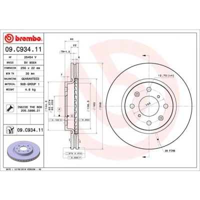 Afbeelding van Brembo Remschijven 09.C934.11