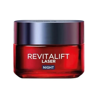 Afbeelding van L&#039;Oréal Paris anti aging drievoudige werking nachtmasker crème rimpel &amp; multi correctie verrijkt met pro retinol, hyaluronzuur en vitamine C Revitalift Laser X3 50 ml
