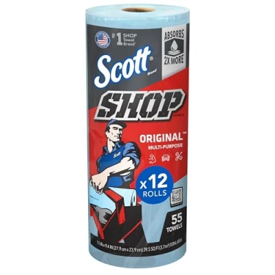Afbeelding van Kimberly Clark Scott Shop handdoek, 12 Rolls, blauw, 660