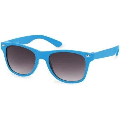Afbeelding van styleBREAKER Kids Nerd Zonnebril met kunststof montuur en polycarbonaat lenzen, klassiek retrodesign 09020056, kleur:brilmontuur lichtblauw/glas grijs verloop