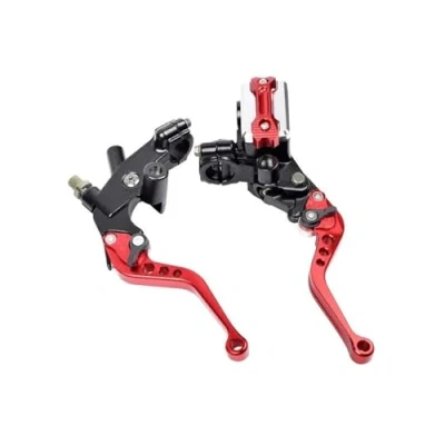 Afbeelding van Motorfiets Koppelingshendel Remhendel 1 Paar Universele 22mm 7/8 &quot;Motorfiets Hydraulische Afstelling Rem Koppeling Hoofdcilinder Reservoir Hendel Remkoppeling(Red)