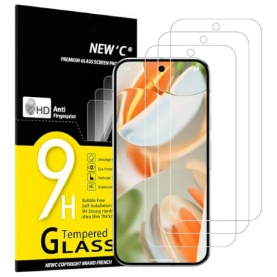 Afbeelding van NEW&#039;C 3 Stuks, Screenprotector voor Google Pixel 9, 9 Pro, Gehard Glass Schermbeschermer Film 0.33 mm ultra transparant, resistent