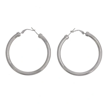 Afbeelding van Behave Oorringen zilver kleur 5cm