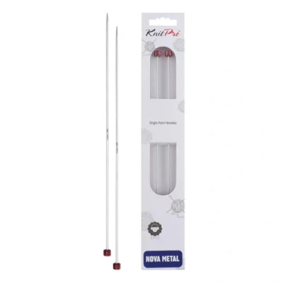 Afbeelding van KnitPro 40 cm x 2 mm Nova enkele puntige naalden, zilver