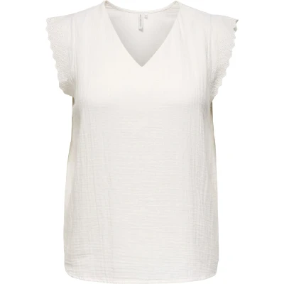 Afbeelding van ONLY Carmakoma Carthyra Blouse, Dames, Maat: 44, Cloud dancer