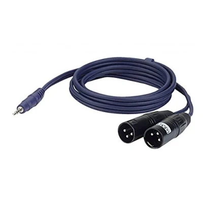 Afbeelding van DAP FL46150 stereo mini Jack verloop kabel naar 2 XLR Male 1,5 mtr