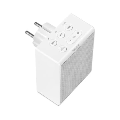 Afbeelding van TechniSat Viola Stopcontainerradio, compacte FM radio voor op het stopcontact, bluetooth, handsfree, knoppen naaibediening, 30 favoriete geheugen, 1,5 W mono luidspreker, wit