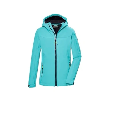 Afbeelding van killtec meisjes Softshell jas/outdoorjas met capuchon KOS 145 GRLS SFTSHLL JCKT, aqua, 176, 43258 000