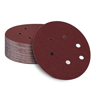 Afbeelding van 80 Grit Schuurschijven 50 stuks, 150 mm Schuurplaten, 6 inch Gaten Haak en Loop Schuurpads voor Willekeurige Orbitale Sander