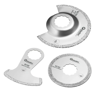 Afbeelding van Qblades SC48 multitool zaagbladenset Steen en Beton 3 delig Diamant (Supercut)
