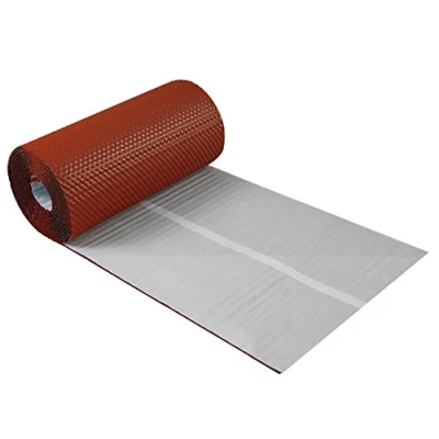 Afbeelding van Open haardaansluiting 3D gestructureerd aluminium 300 mm x 5 m, 7 kleuren wandverbinding tape dak muurschoorsteen (bakstenen rood)