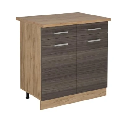 Afbeelding van Vicco Keukenonderkast R Line, Edel grijs/Krachtige Eik goud, 80 cm , WB