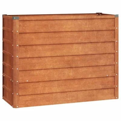 Afbeelding van vidaXL plantenbak verhoogd 320x40x45 cm cortenstaal roestig, plantenbak, groentebed, tuinbed, bed, kruidenbed, buiten, bloembak