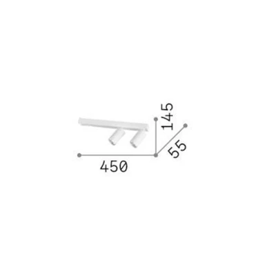 Afbeelding van Ideallux Ideal Lux Profilo plafondspot, zwart, 2 lamps, metaal