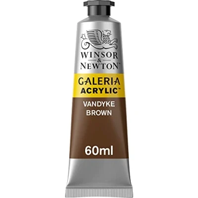 Afbeelding van Winsor &amp; Newton 2120676 Galeria acrylverf, hoge pigmentatie, lichtecht en verouderingsbestendig, romige vloeiende consistentie 60ml Tube, Vandyke Brown