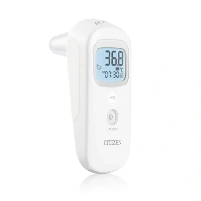Afbeelding van Citizen Digitale contactloze thermometer voor oor of voorhoofd, contactloos, eenvoudig te gebruiken, hoge nauwkeurigheid, temperatuurmetingen met lange batterijduur, volwassenen en kinderen
