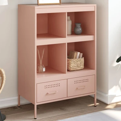 Afbeelding van vidaXL Hoge kast 68x39x101,5 cm koudgewalst staal roze