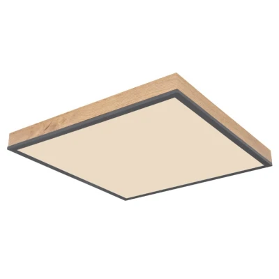 Afbeelding van Dora Plafondlamp led CCT antraciet met mdf 45x45cm Modern Globo