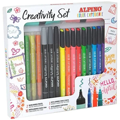 Afbeelding van Alpino Color Experience Set voor creativiteit, bullet journalset, kalligrafie en schetsen, ter decoratie van afsprakenplanners dagboeken, creatief schrijven