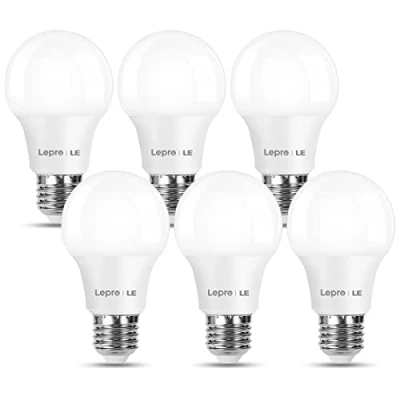 Afbeelding van Lepro E27 LED warm wit gloeilamp, 8,5 Watt 806 lumen lamp E27, vervangt 60W halogeenlamp, A60 lamp, 2700 Kelvin wit, 160 stralingshoek spaarlamp, 6 stuks