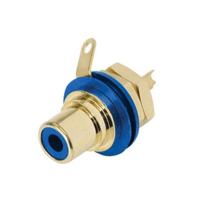 Afbeelding van REAN PHONO CHASSISDEEL (RCA) VERGULDE CONTACTEN BLAUW