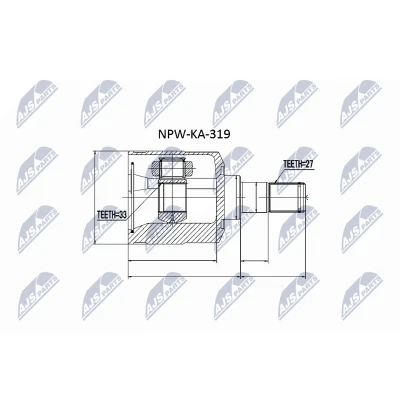 Afbeelding van Homokineet reparatie set, aandrijfas NTY NPW KA 319