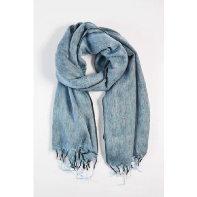 Afbeelding van Nepal sjaal en omslagdoek Licht Denim Blauw