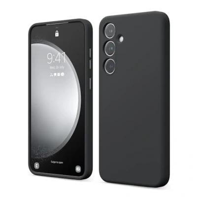 Afbeelding van elago Liquid Silicone Hoesje Compatibel met Samsung Galaxy S24 Plus Case, Premium Siliconen, Full Body Beschermhoes [4 Lagen Schokbestendige Structuur], Anti Kras Zachte Microvezel Voering (Zwart)