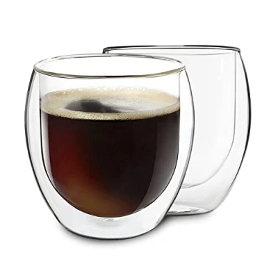 Afbeelding van DUOS 2 x 310 ml Jumbo dubbelwandige thermoglazen met zweefeffect, latte, thee