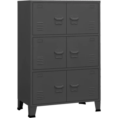 Afbeelding van vidaXL Opbergkast industrieel 70x40x115 cm metaal antracietkleurig