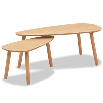 Afbeelding van vidaXL Grenenhouten Salontafelset Massief Bruin 2 delig Salontafel Tafel Set