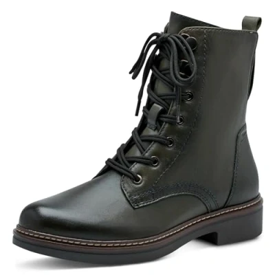 Afbeelding van Tamaris Dames Comfort Lace Boot Flat 8 85107 43 Modelaarzen, olijfgroen, 42 EU Breed