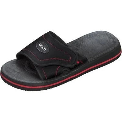 Afbeelding van Beco Badslippers Met Klittenband Unisex Zwart/rood Maat 41