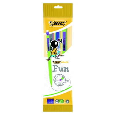 Afbeelding van Vulpotlood Bic Matic fun HB 0.7mm blister à 3 stuks