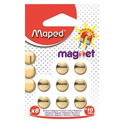 Afbeelding van Maped Magneten Op Blister Diameter 10 Mm, 8 Stuks, Verguld
