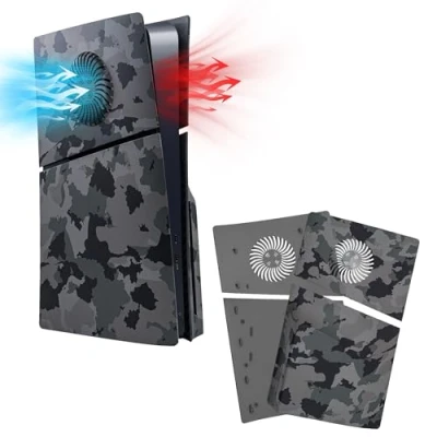 Afbeelding van Mcbazel PS5 Slim Faceplate Vervanging Harde Zijpaneel Plaat, Beschermende Cover met Cooling Vent Accessoires voor Playstation 5 Disc Edition ? Camouflage