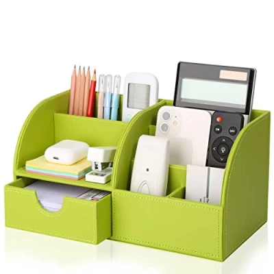 Afbeelding van Multifunctionele organizer met 7 vakken, kunstleer, voor het bureau, groen