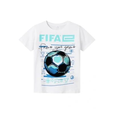 Afbeelding van Name it Nkmadian Fifae BOX Tshirt print voor kinderen, Maat: 134/140, Bright white