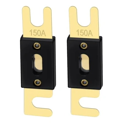 Afbeelding van Heschen ANL 150 Zekering Amp voor Autovoertuigen Audio Systeem Blad Goudkleurig &amp; Zwart 2 Pack