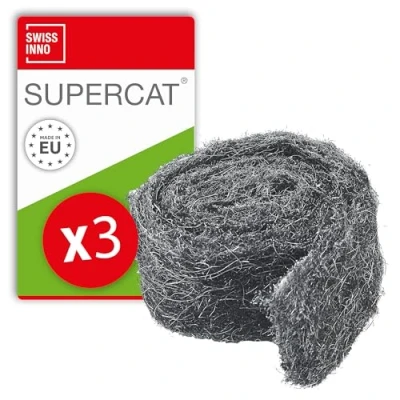 Afbeelding van SWISSINNO Staalwol knaagdierenstop tegen muizen, ratten, marines, insecten 100% duurzaam en ondoordringbaar roestvrij stalen gaas lengte 3 x 50 cm